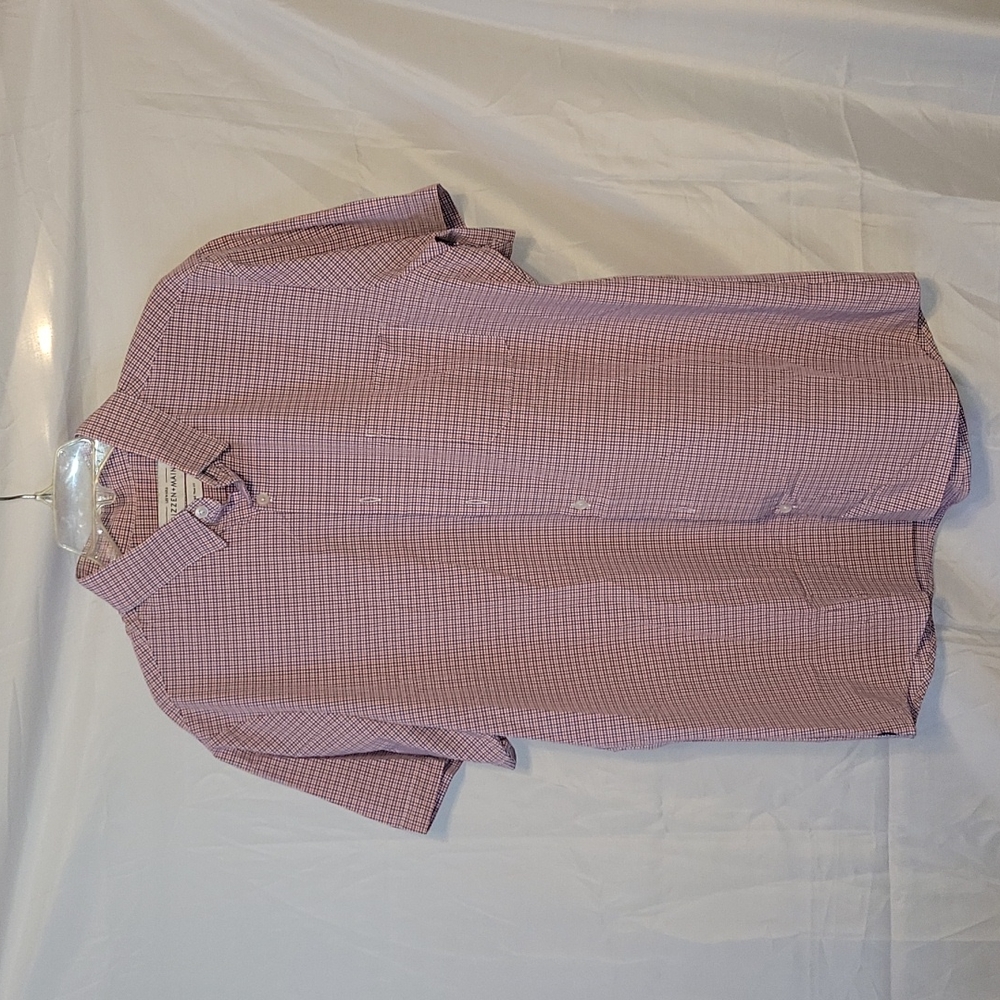 Mizzen + Main Red Checkered Short Sleeve Shirt